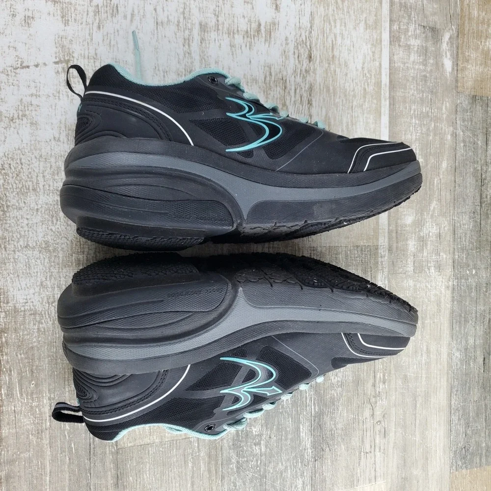 G-defy Gravity Defyer Womens Shoes Sz 8 Comfort Black Teal Mesh Walking Sneakers